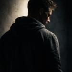 Persona enfrentando un conflicto interno antes de tomar una decisión importante